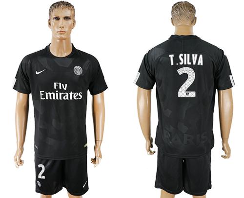 Paris Saint-Germain #2 T.Silva Sec Away Soccer Club Jersey - Click Image to Close